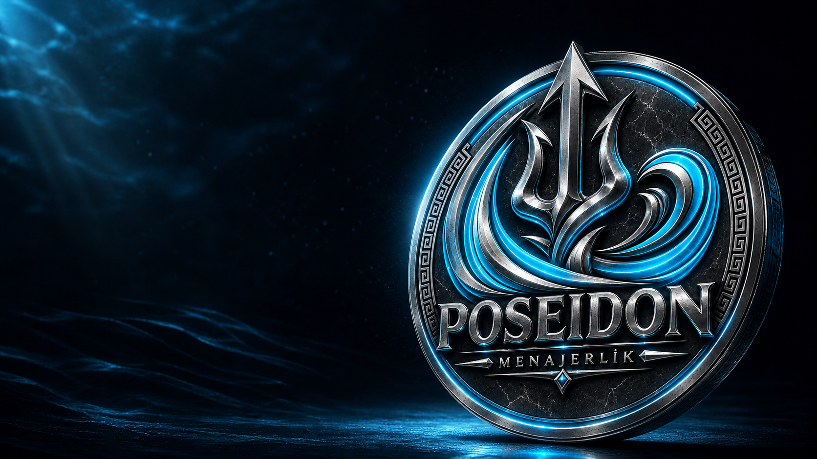 Poseidon Menajerlik üç boyutlu amblemi